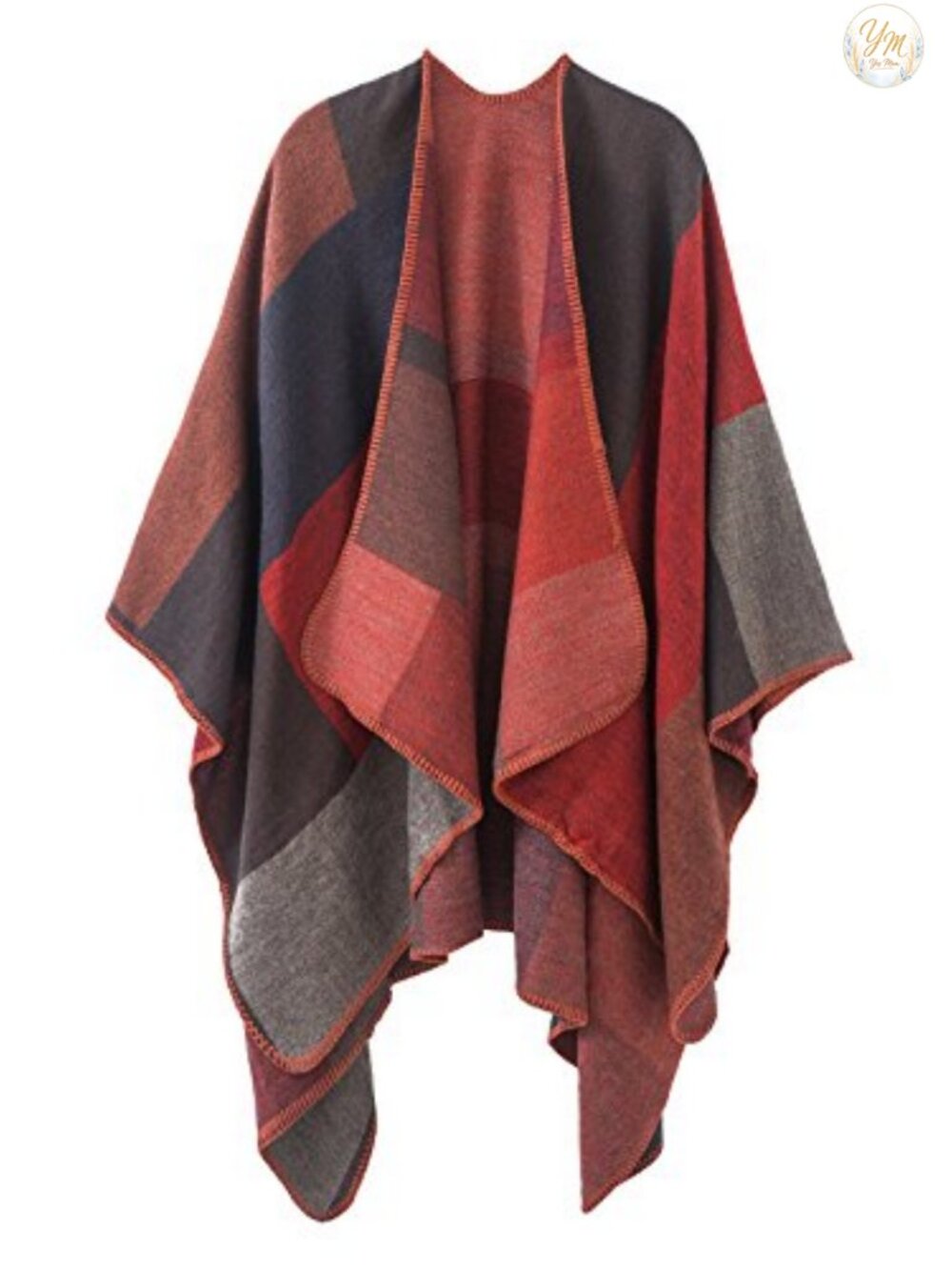 Oversized Knit Poncho Shawl Wrap Cape Ruana One Size Cozy Winter